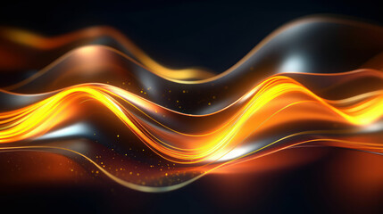 Fototapeta premium Abstract liquid background with metal golden waves.