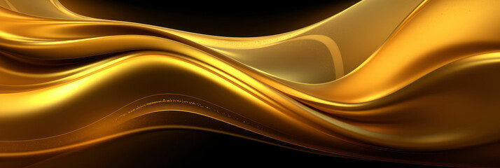 Abstract  liquid background with metal golden waves.