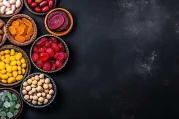 Obraz na płótnie Canvas top view oriental sweets .copy space. Generative AI