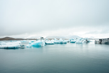 Icebergs in the Jökulsárlón lagoon in Southern Iceland
