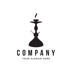 Isolated hookah, shisha or water pipe Logo design for club, bar, cafe and shop.