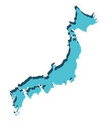 Japan map 3d color map
