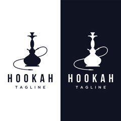 Isolated hookah, shisha or water pipe Logo design for club, bar, cafe and shop.
