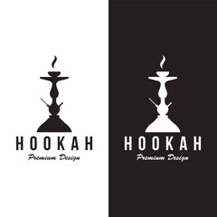 Isolated hookah, shisha or water pipe Logo design for club, bar, cafe and shop.
