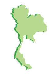 Thailand map, THai map 3d color map