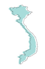 Vietnam map 3d color map 