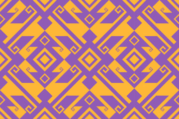 Ikat tribal Indian seamless pattern ethnic aztec fabric carpet mandala ornament native boho motif tribal textile geometric african american oriental traditional vector illustrations embroidery styles.