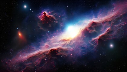 Obraz na płótnie Canvas Nebulas in outer space, planets, and galaxy