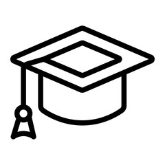 graduation hat line icon