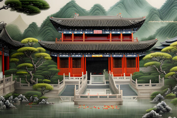 Obraz premium a traditional chinese house known as siheyuan