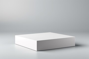 Clean and Minimalistic White Blank Box Packaging Mockup Created with Generative AI