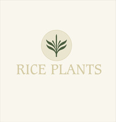 rice plant logo design idea vector. simple rice plant logo icon