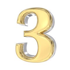 Anniversary Number 3D Gold 
