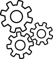 Black gear industry machine engine outline icon PNG