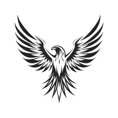 Fototapeta na wymiar Minimalist vector of an eagle. Suitable for logo or tattoo.