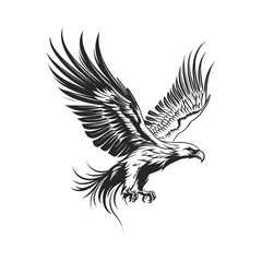 Minimalist vector of an eagle. Suitable for logo or tattoo.