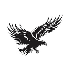 Minimalist vector of an eagle. Suitable for logo or tattoo.