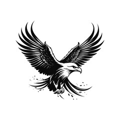 Minimalist vector of an eagle. Suitable for logo or tattoo.
