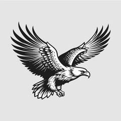 Minimalist vector of an eagle. Suitable for logo or tattoo.