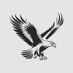Minimalist vector of an eagle. Suitable for logo or tattoo.