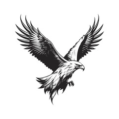Obraz premium Minimalist vector of an eagle. Suitable for logo or tattoo.