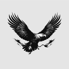 Obraz premium Minimalist vector of an eagle. Suitable for logo or tattoo.