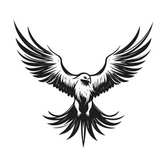 Obraz premium Minimalist vector of an eagle. Suitable for logo or tattoo.