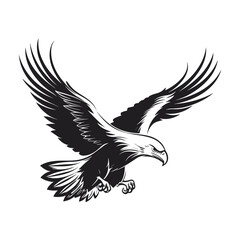 Fototapeta premium Minimalist vector of an eagle. Suitable for logo or tattoo.
