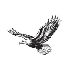 Minimalist vector of an eagle. Suitable for logo or tattoo.
