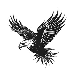 Obraz premium Minimalist vector of an eagle. Suitable for logo or tattoo.