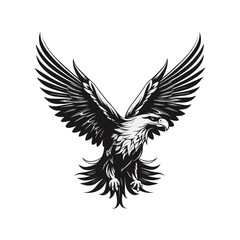 Minimalist vector of an eagle. Suitable for logo or tattoo.