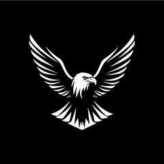 Fototapeta na wymiar Minimalist vector of an eagle. Suitable for logo or tattoo.