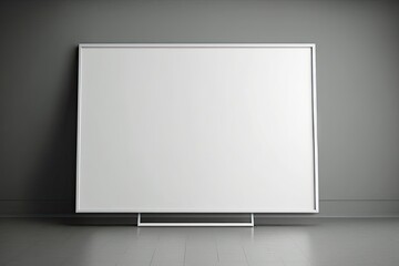 n empty whiteboard in a dimly lit space. Generative AI