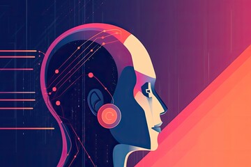 person listening to music with headphones. Generative AI