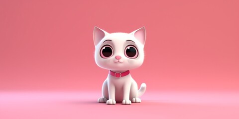 Cat cute animal clay cartoon animation, AI Generated