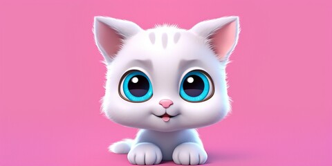 Cat cute animal clay cartoon animation, AI Generated