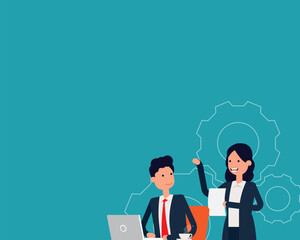 Teamwork planning. Business concept illustration