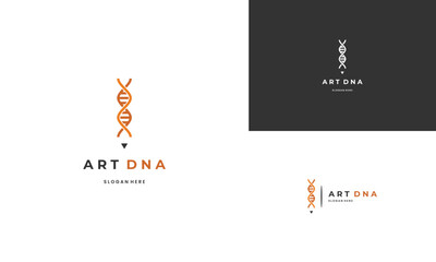 dna combine with pencil logo design modern concept