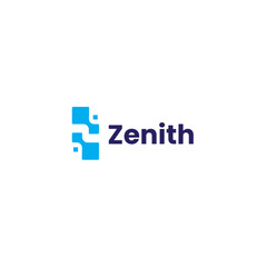 Negative space letter z tech logo