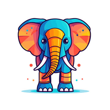African elephant Cute, TShirt Design , graphic design, Generative Ai