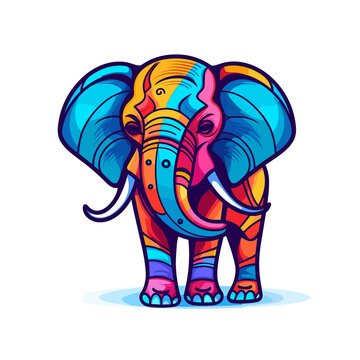 African elephant Cute, TShirt Design , graphic design, Generative Ai