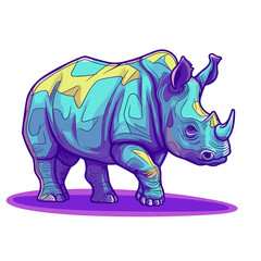 Obraz premium RhinoCute, TShirt Design , graphic design, Generative Ai
