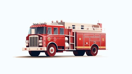 Illustration of fire station on white background