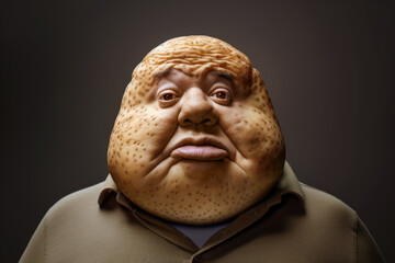Big potato head man portrait,  Generative AI