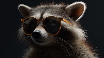Raccoon wearing sunglass 