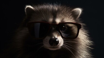 Raccoon wearing sunglass 
