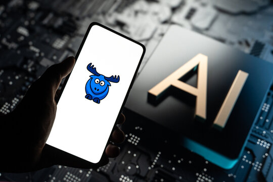 West Bangal, India - july 5, 2023 : Elki ai logo on phone screen stock image.
