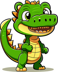cute crocodile cartoon character style for kid png file transparent