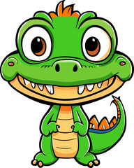 cute crocodile cartoon character style for kid png file transparent