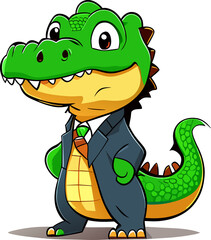 cute crocodile cartoon character style for kid png file transparent